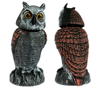 Owl Scare Bird Control Devices with 360° Swivel Head Waterproof Fake Owl Scarecrow Decoy Lifelike Simulation Owl Bird Owl Scare Bird Control Devices with 360° Swivel Head Waterproof Fake Owl Scarecrow Decoy Lifelike Simulation Owl Bird
