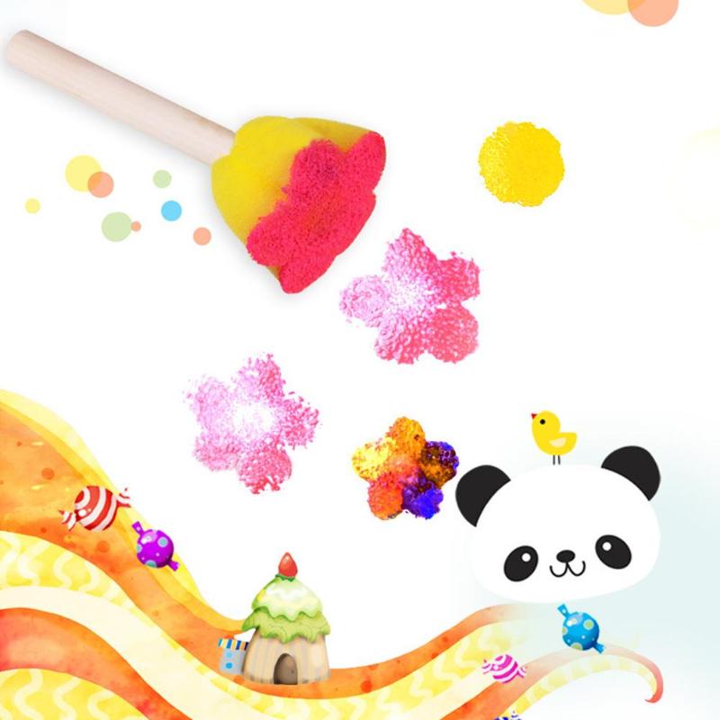 Paintbrushes Wooden Sponge Set Paintbrushes Wooden Sponge Set