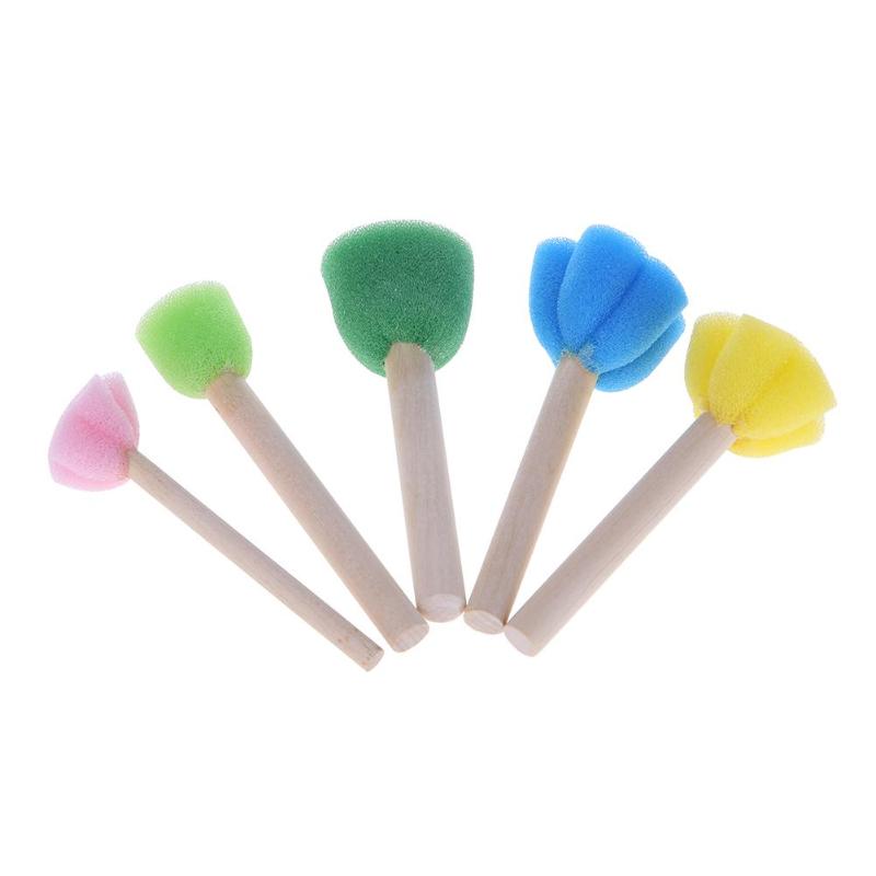 Paintbrushes Wooden Sponge Set Paintbrushes Wooden Sponge Set