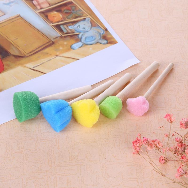 Paintbrushes Wooden Sponge Set Paintbrushes Wooden Sponge Set