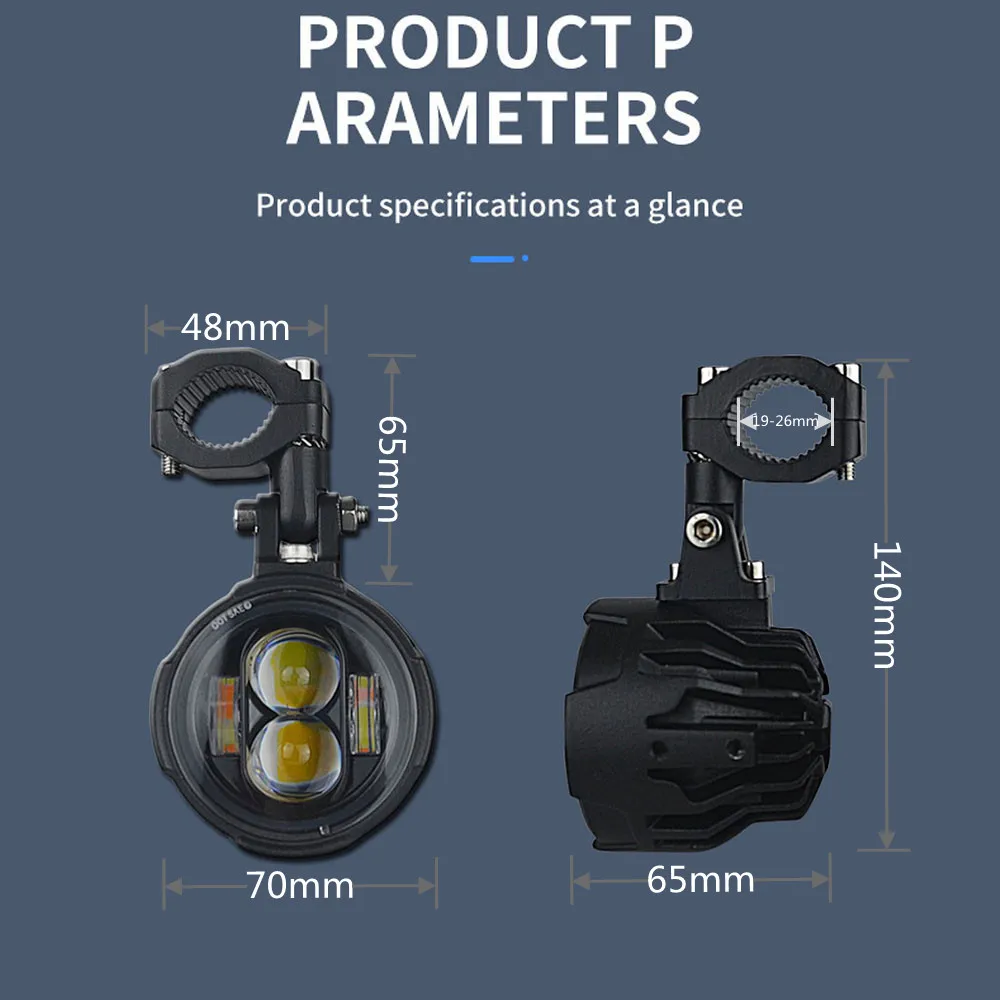 Pair 100W Motorcycle Headlight Fog Lights Led Auxiliary Driving Light Spotlight Headlamp Dual Color Flasher Farol Moto Pair 100W Motorcycle Headlight Fog Lights Led Auxiliary Driving Light Spotlight Headlamp Dual Color Flasher Farol Moto