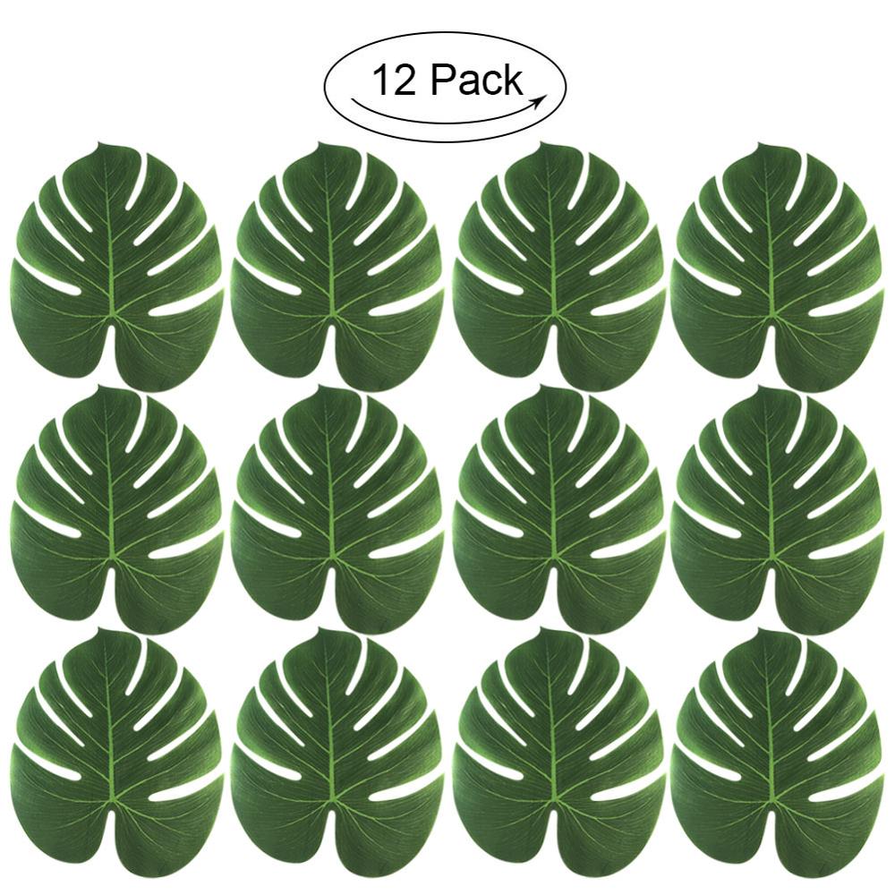 Palm Leaf Placemats Artificial Leaves (12 Pcs)
