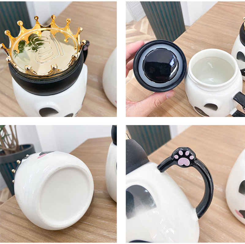 Panda Coffee Mug with Crown Lid Panda Coffee Mug with Crown Lid