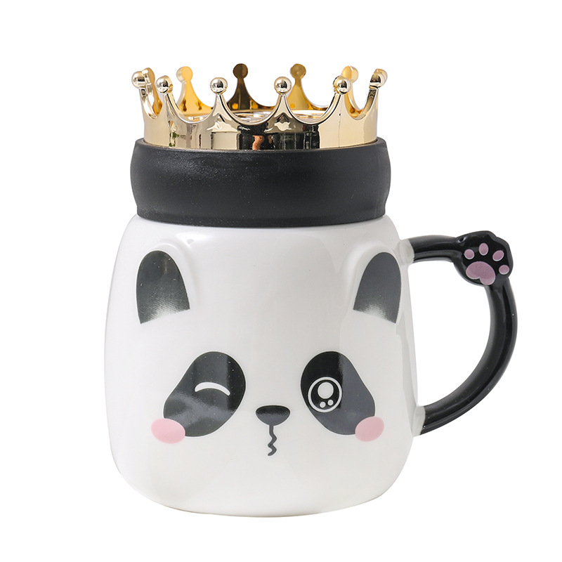 Panda Coffee Mug with Crown Lid Panda Coffee Mug with Crown Lid