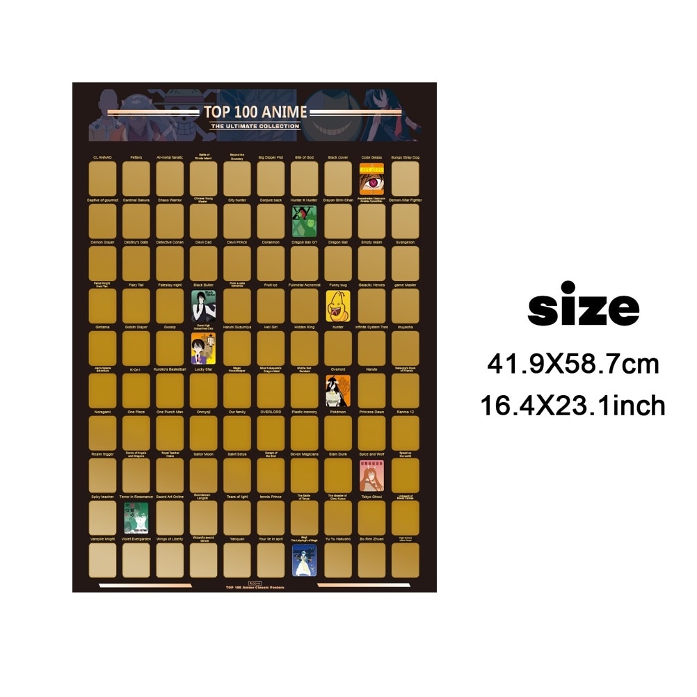 Paper Anime Scratch Off Poster