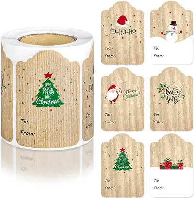 Paper Christmas Gift Sticker Labels (300pcs) Paper Christmas Gift Sticker Labels (300pcs)