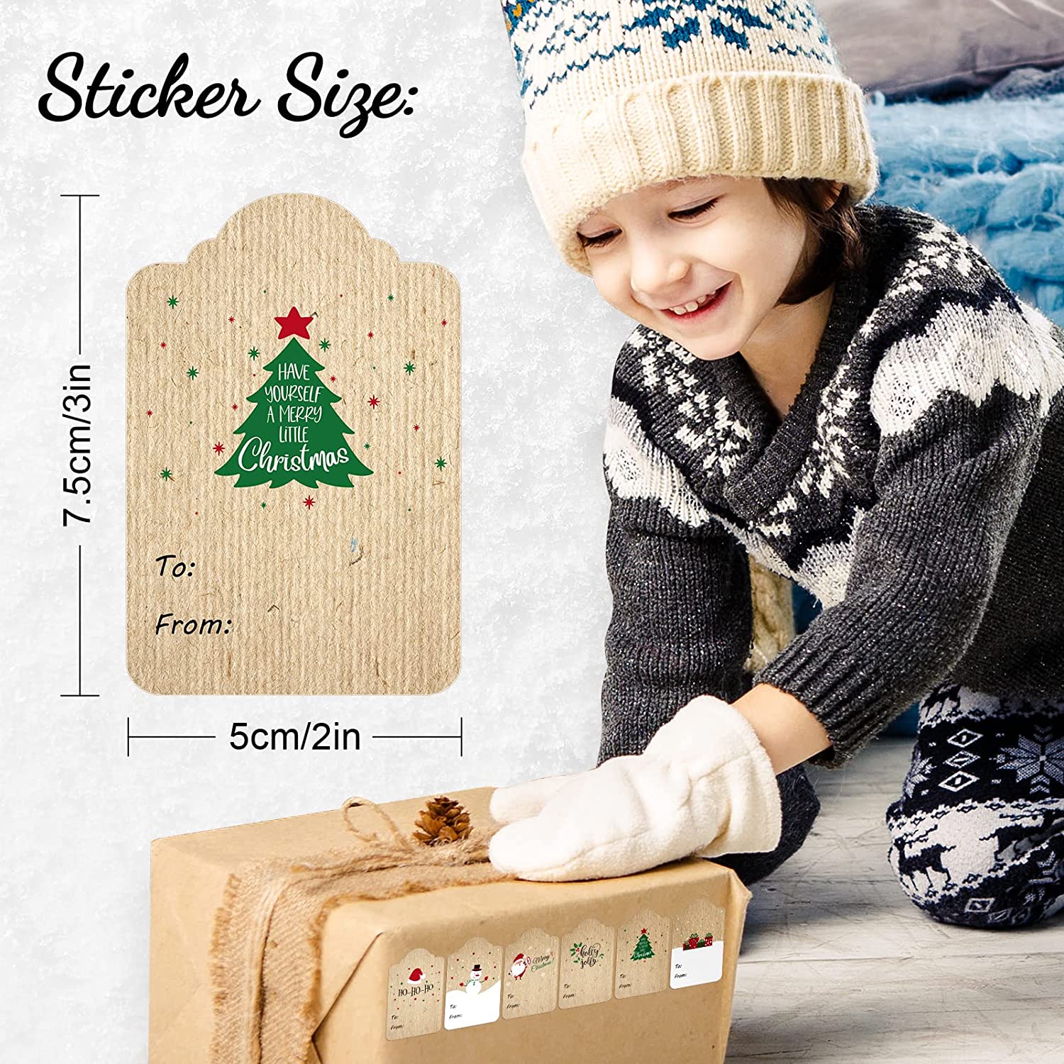 Paper Christmas Gift Sticker Labels (300pcs) Paper Christmas Gift Sticker Labels (300pcs)