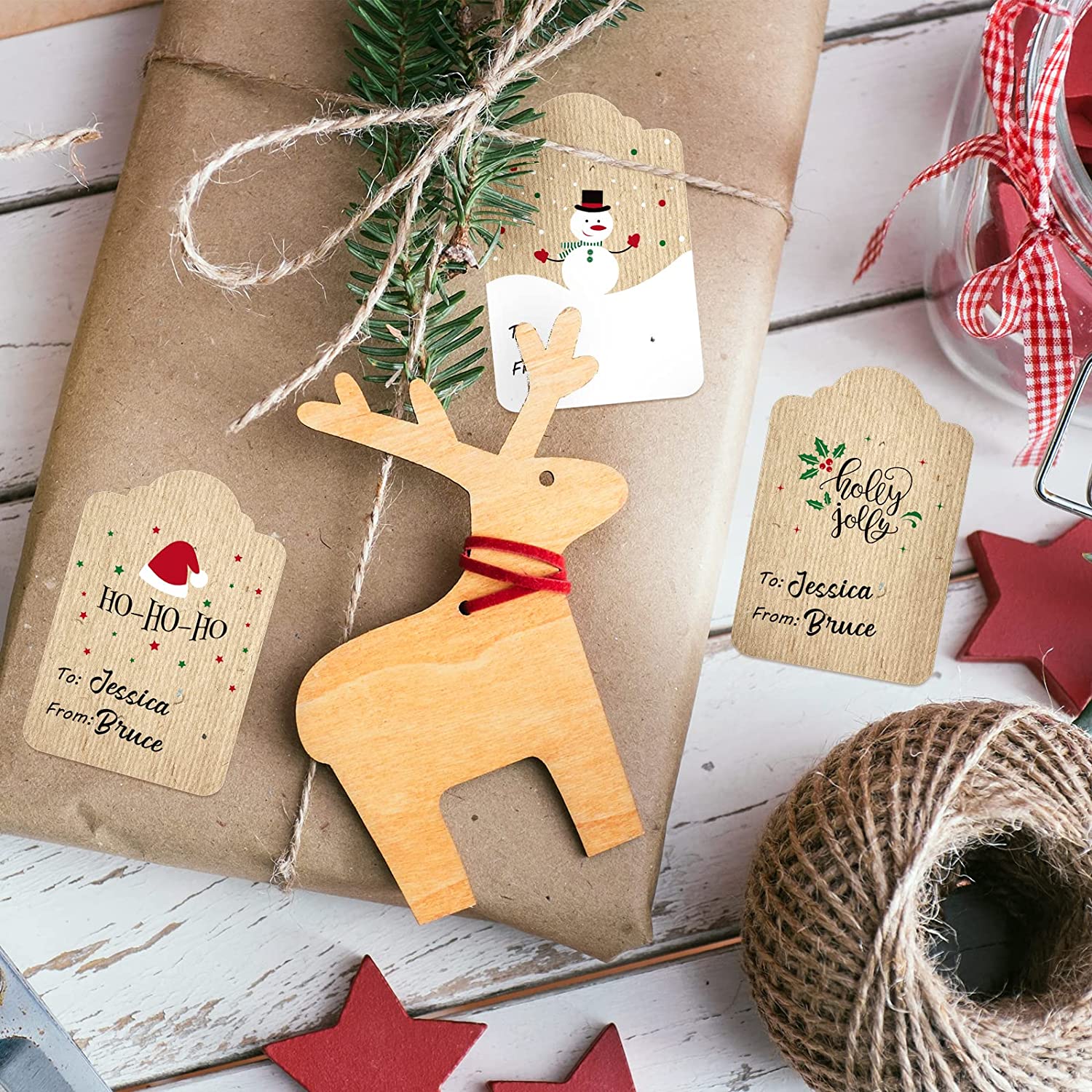 Paper Christmas Gift Sticker Labels (300pcs) Paper Christmas Gift Sticker Labels (300pcs)