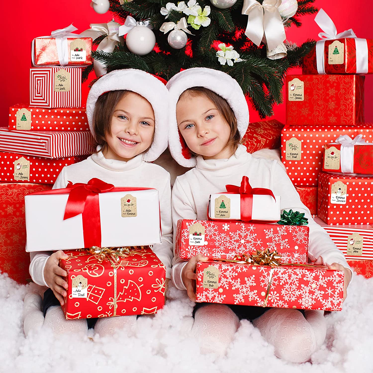 Paper Christmas Gift Sticker Labels (300pcs) Paper Christmas Gift Sticker Labels (300pcs)