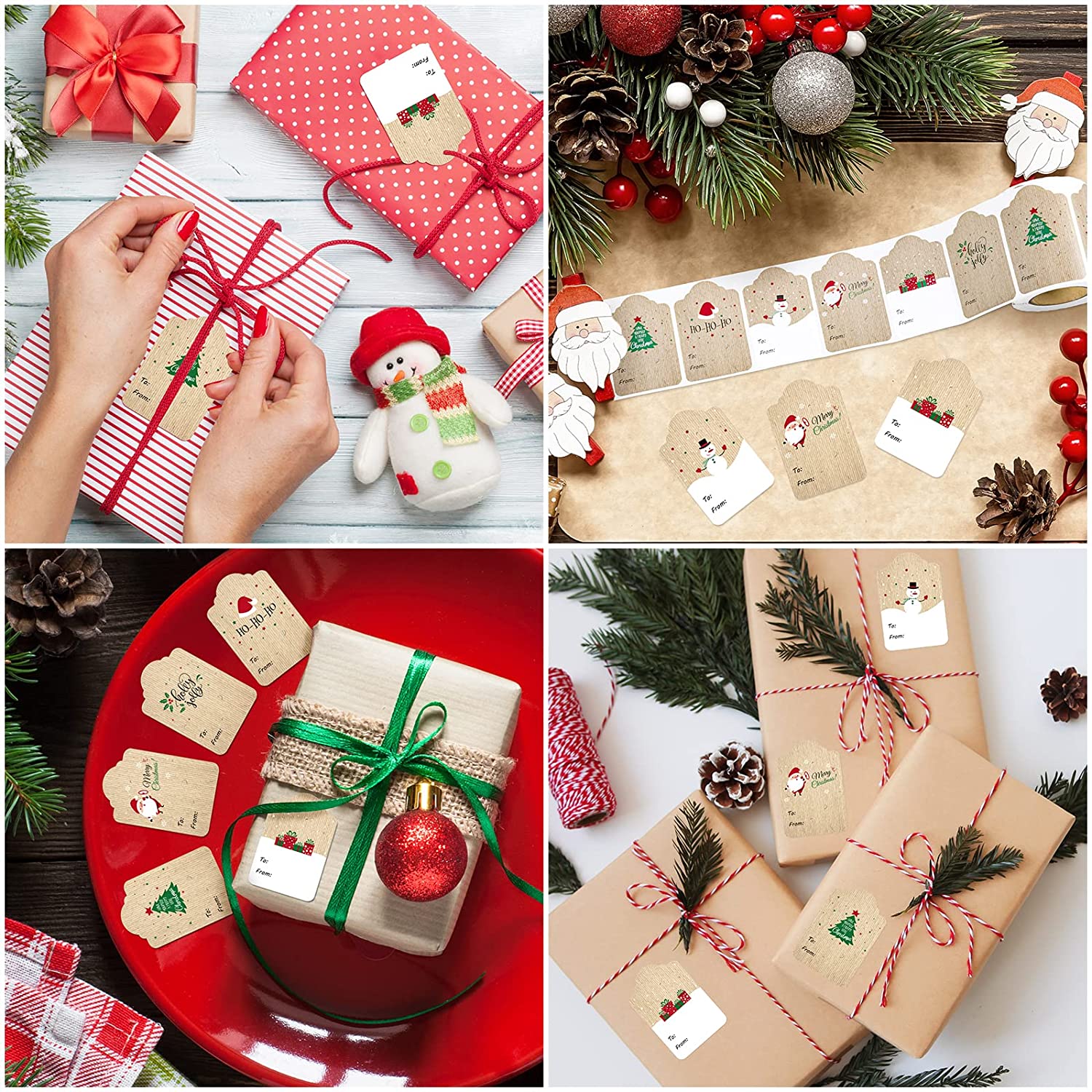 Paper Christmas Gift Sticker Labels (300pcs) Paper Christmas Gift Sticker Labels (300pcs)