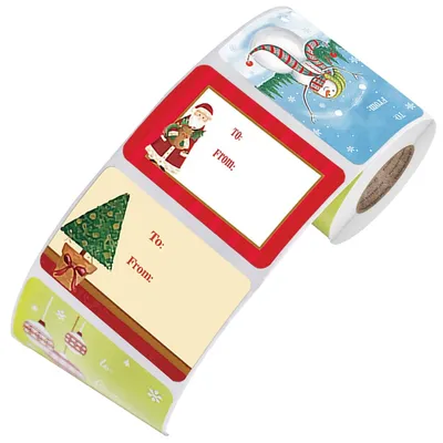 Paper Christmas Gift Tag Stickers (250pcs)