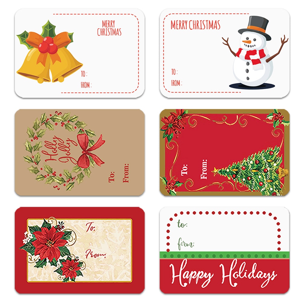 Paper Christmas Gift Tag Stickers (250pcs)