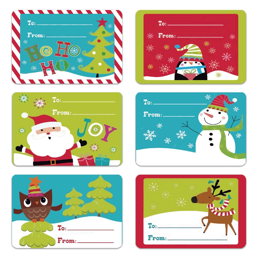 Paper Christmas Gift Tag Stickers (250pcs)