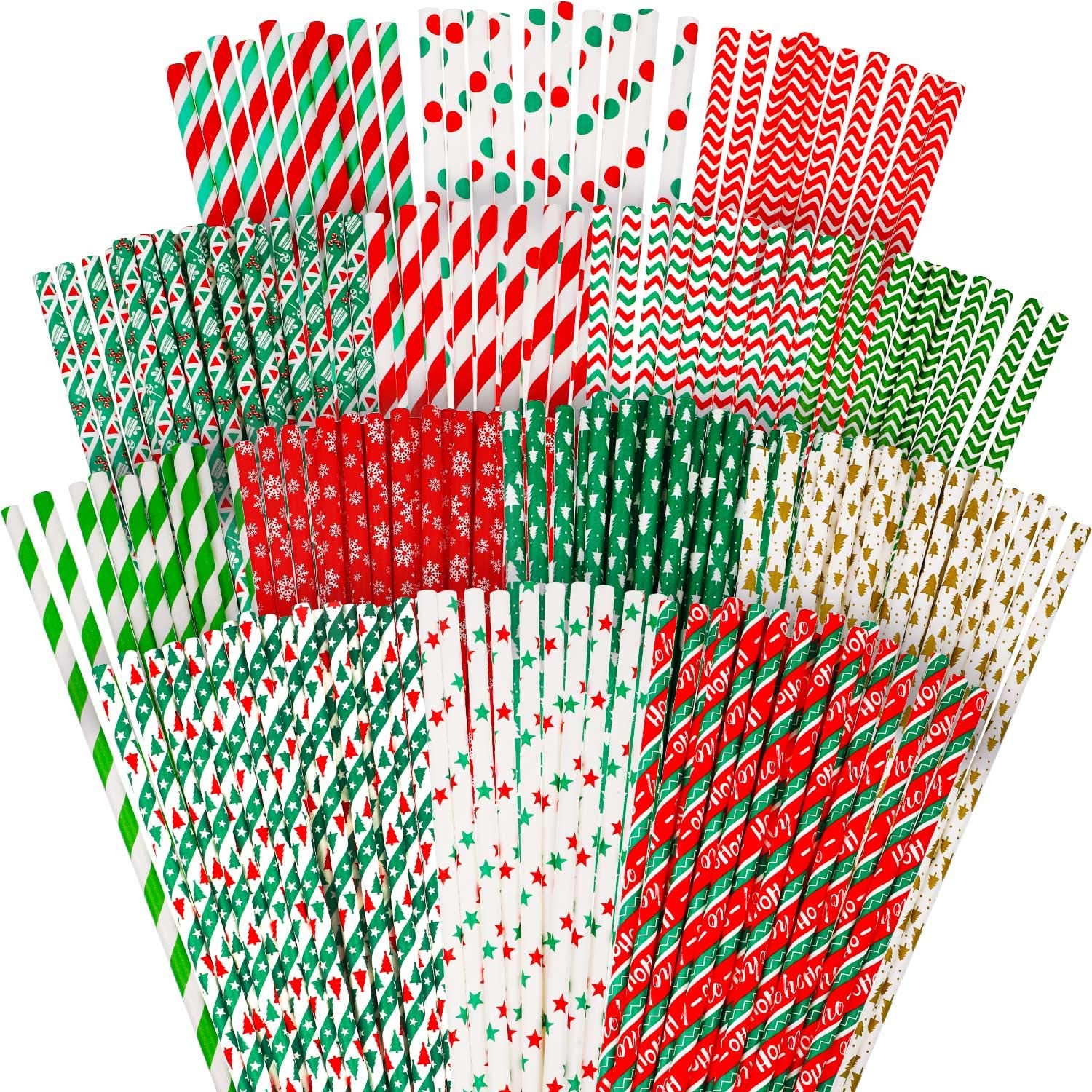 Paper Christmas Straws (25pcs)