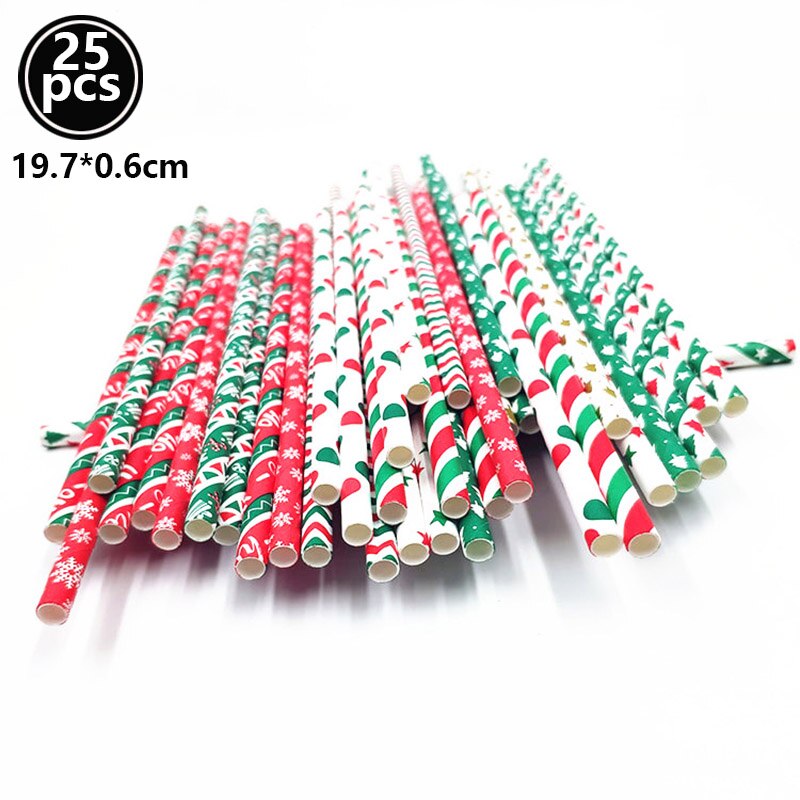 Paper Christmas Straws (25pcs)