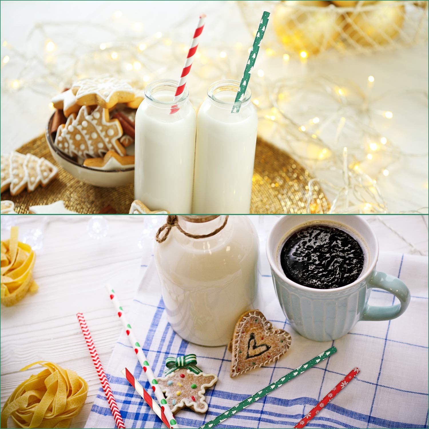 Paper Christmas Straws (25pcs)