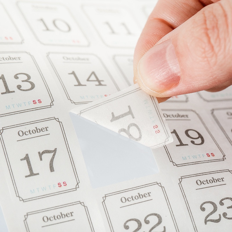 Paper Daily Date Stickers (12 Sheets)