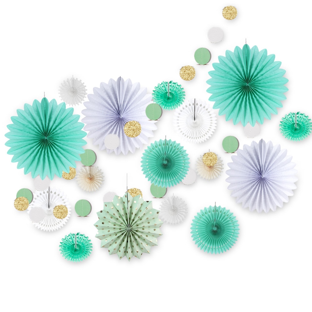Paper Decoration Circle Garland Decor (17pcs)