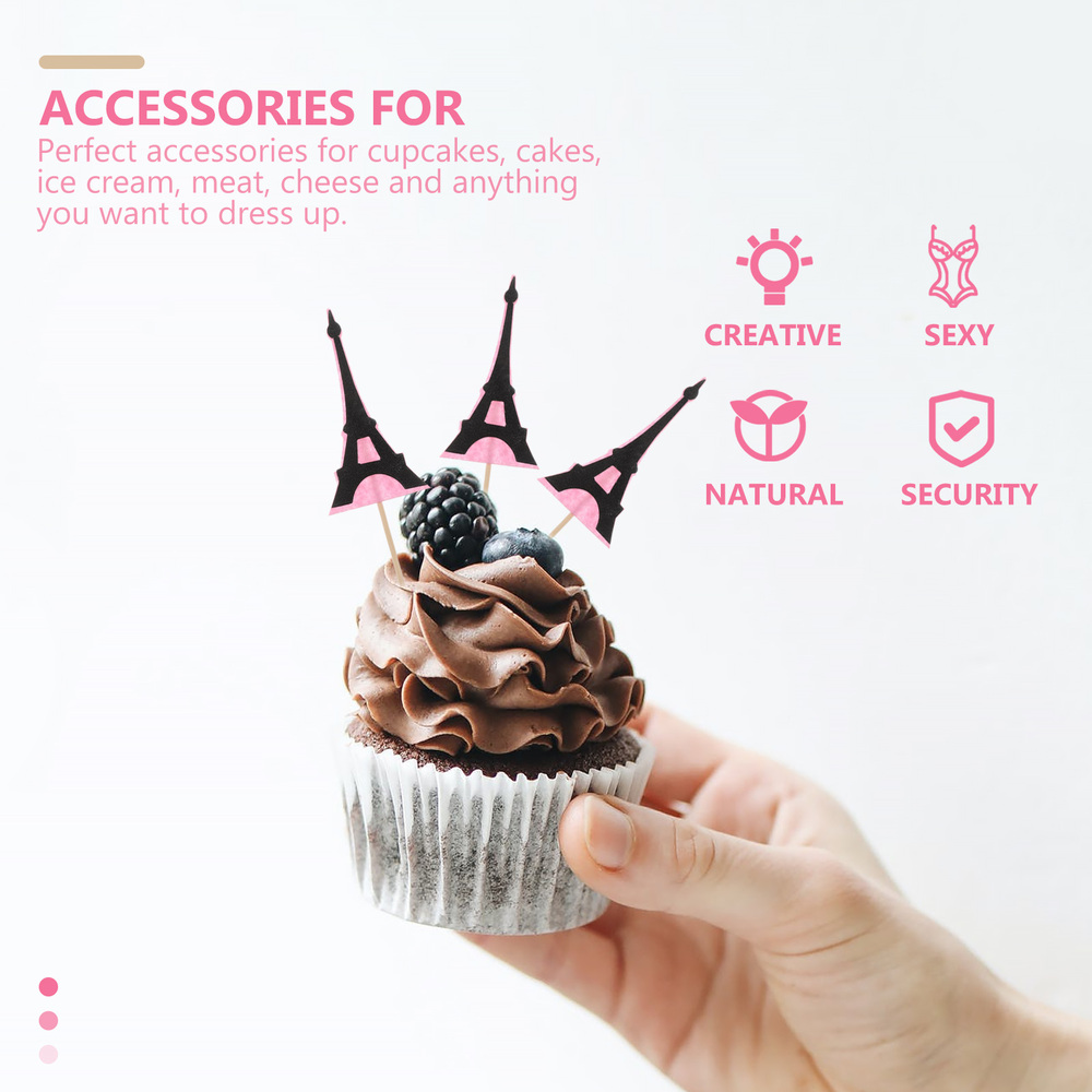 Paper Eiffel Tower Cake Toppers (12pcs) Paper Eiffel Tower Cake Toppers (12pcs)
