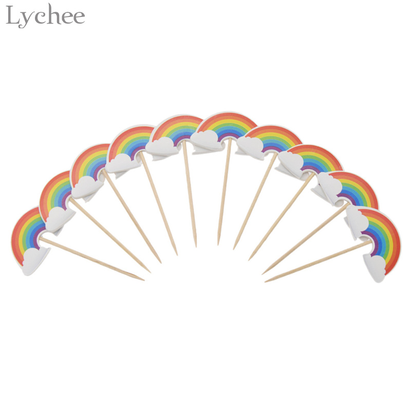 Paper Rainbow Cupcake Toppers (24pcs)