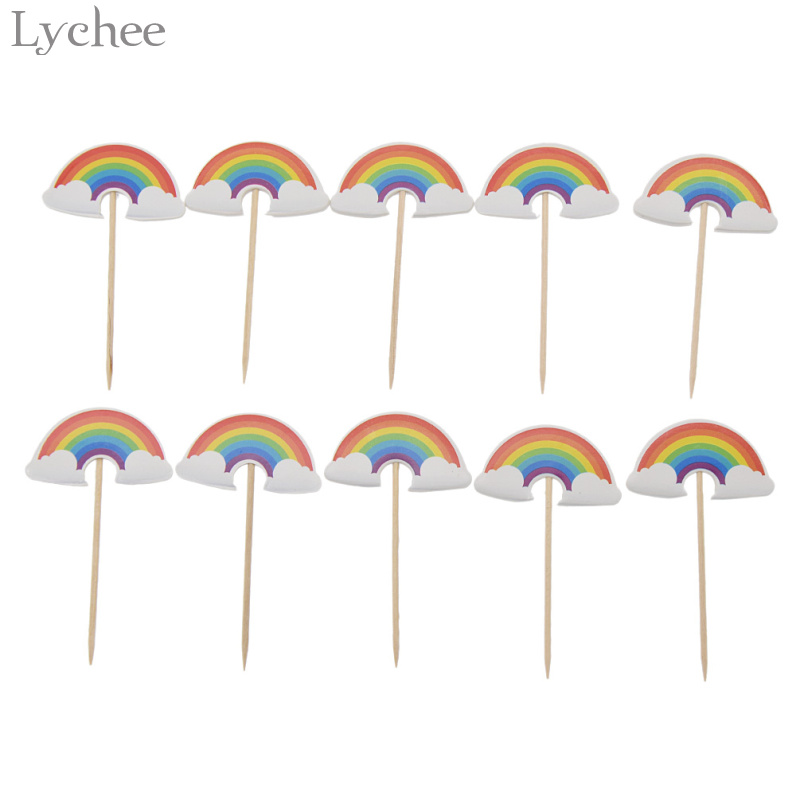 Paper Rainbow Cupcake Toppers (24pcs)