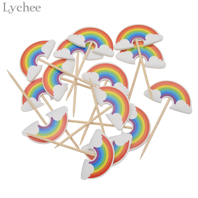 Paper Rainbow Cupcake Toppers (24pcs)
