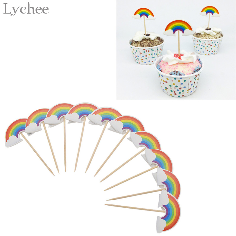 Paper Rainbow Cupcake Toppers (24pcs)