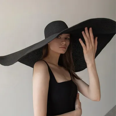 Paper Straw Oversized Wide Brim Hat