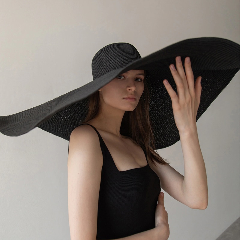 Paper Straw Oversized Wide Brim Hat