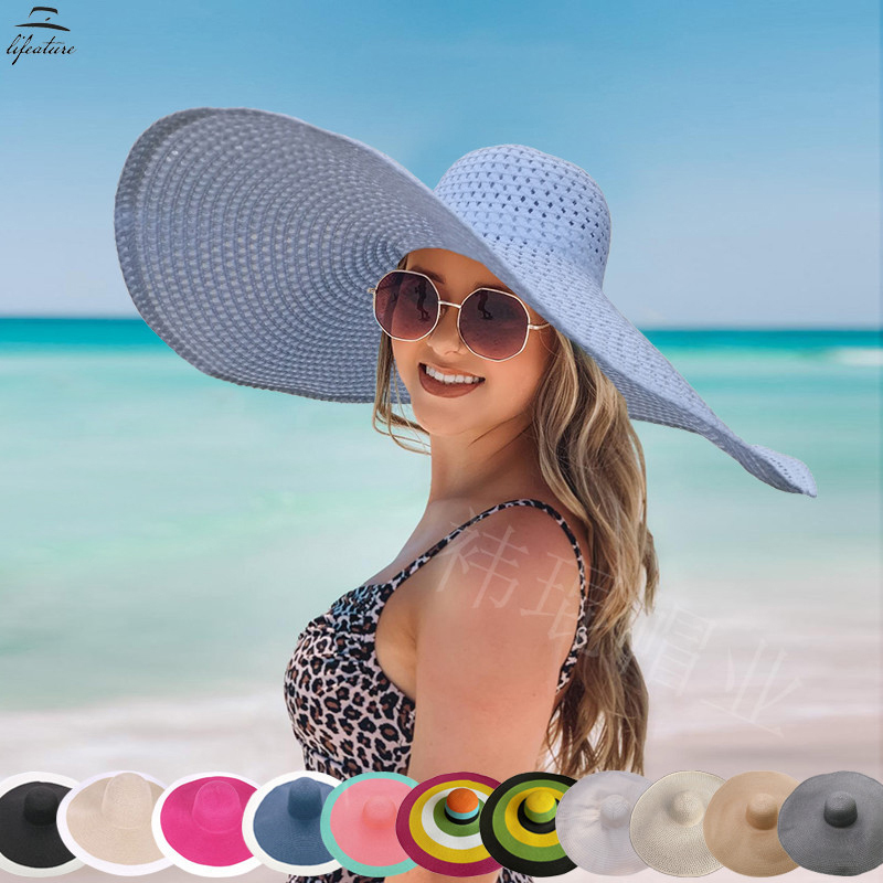 Paper Straw Oversized Wide Brim Hat