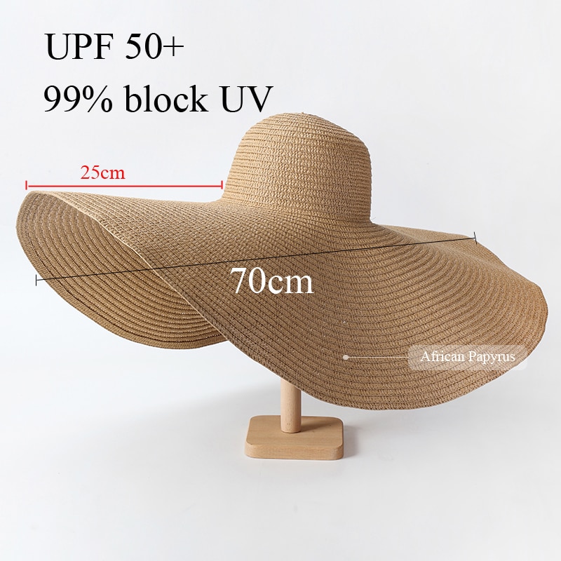 Paper Straw Oversized Wide Brim Hat
