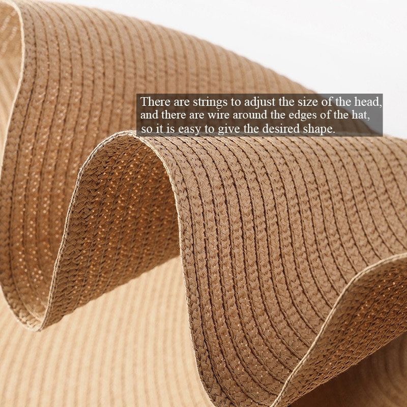 Paper Straw Oversized Wide Brim Hat