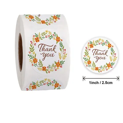 Paper Thank You Sticker Labels (50pcs) Paper Thank You Sticker Labels (50pcs)