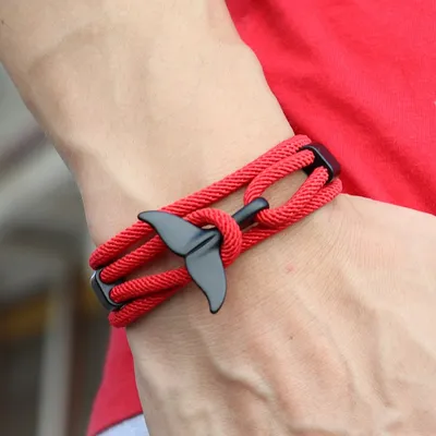 Paracord Rope Strap Whale Tail Bracelet