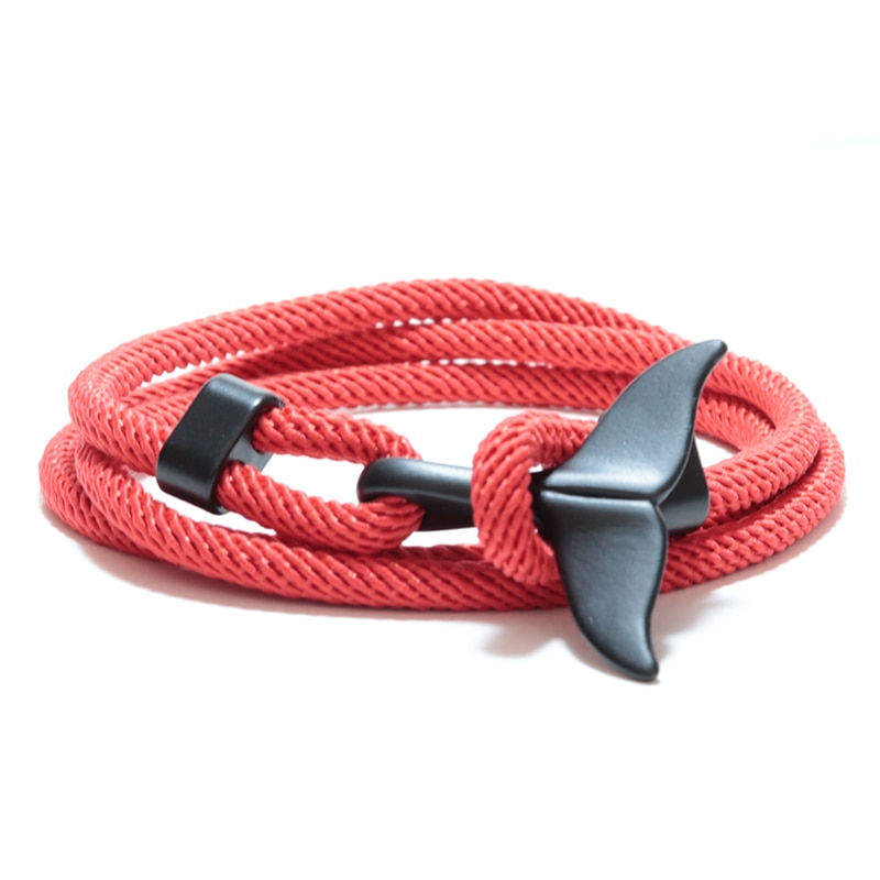 Paracord Rope Strap Whale Tail Bracelet