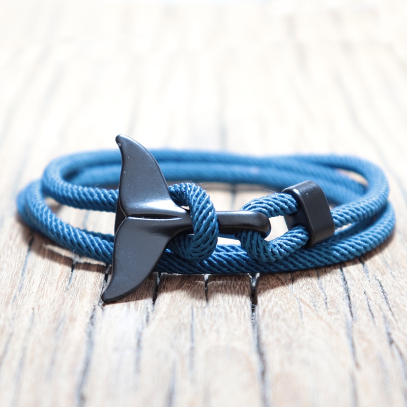 Paracord Rope Strap Whale Tail Bracelet