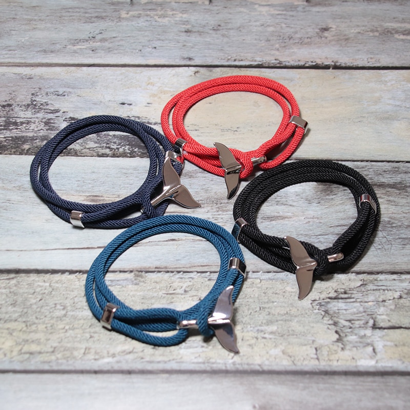 Paracord Rope Strap Whale Tail Bracelet