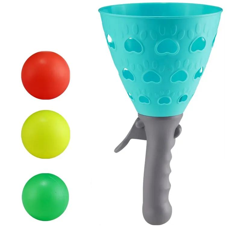 Parent-Child Outdoor Kids Fun Ejection To Catch a Ball Launch Throwing Toy Pinball Sense Training Equipment Pair