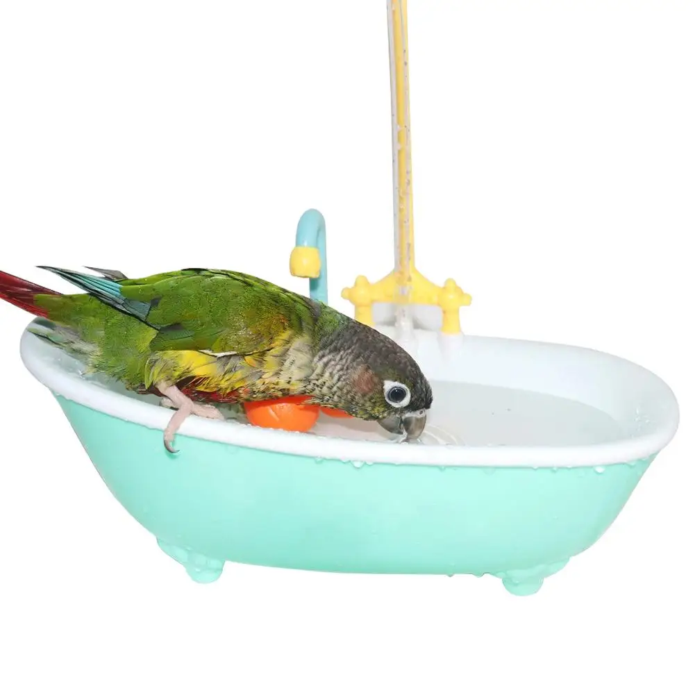 Parrot Automatic IntelligentBath Bird Shower Bathtub Supplies Cute Plastic Bird Bath