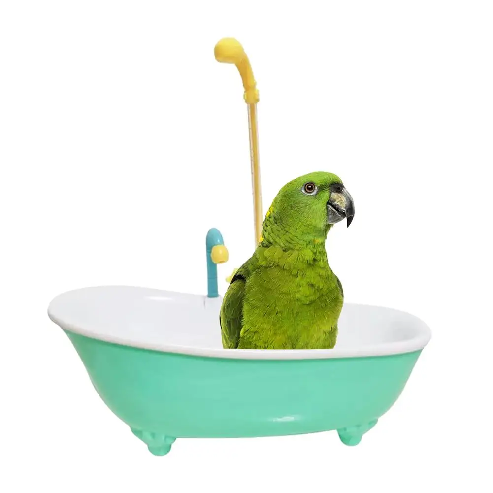 Parrot Automatic IntelligentBath Bird Shower Bathtub Supplies Cute Plastic Bird Bath