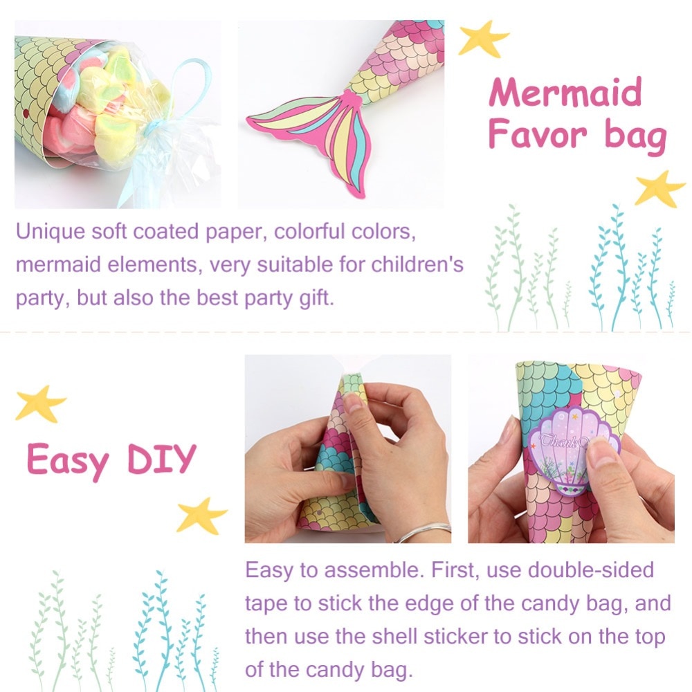 Party Favor Bags Mermaid Candy Bag Party Favor Bags Mermaid Candy Bag