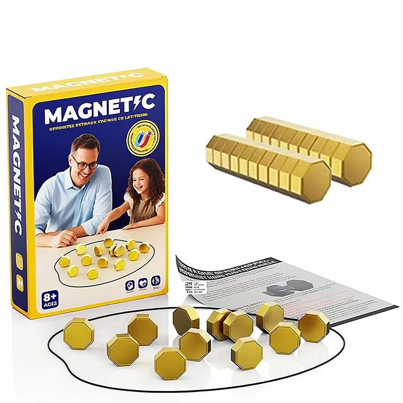 Party Games Magnetic Stones Game Interactive Magnet Board Strategy Game for Family Kids Adults Portable Magnetic Stones