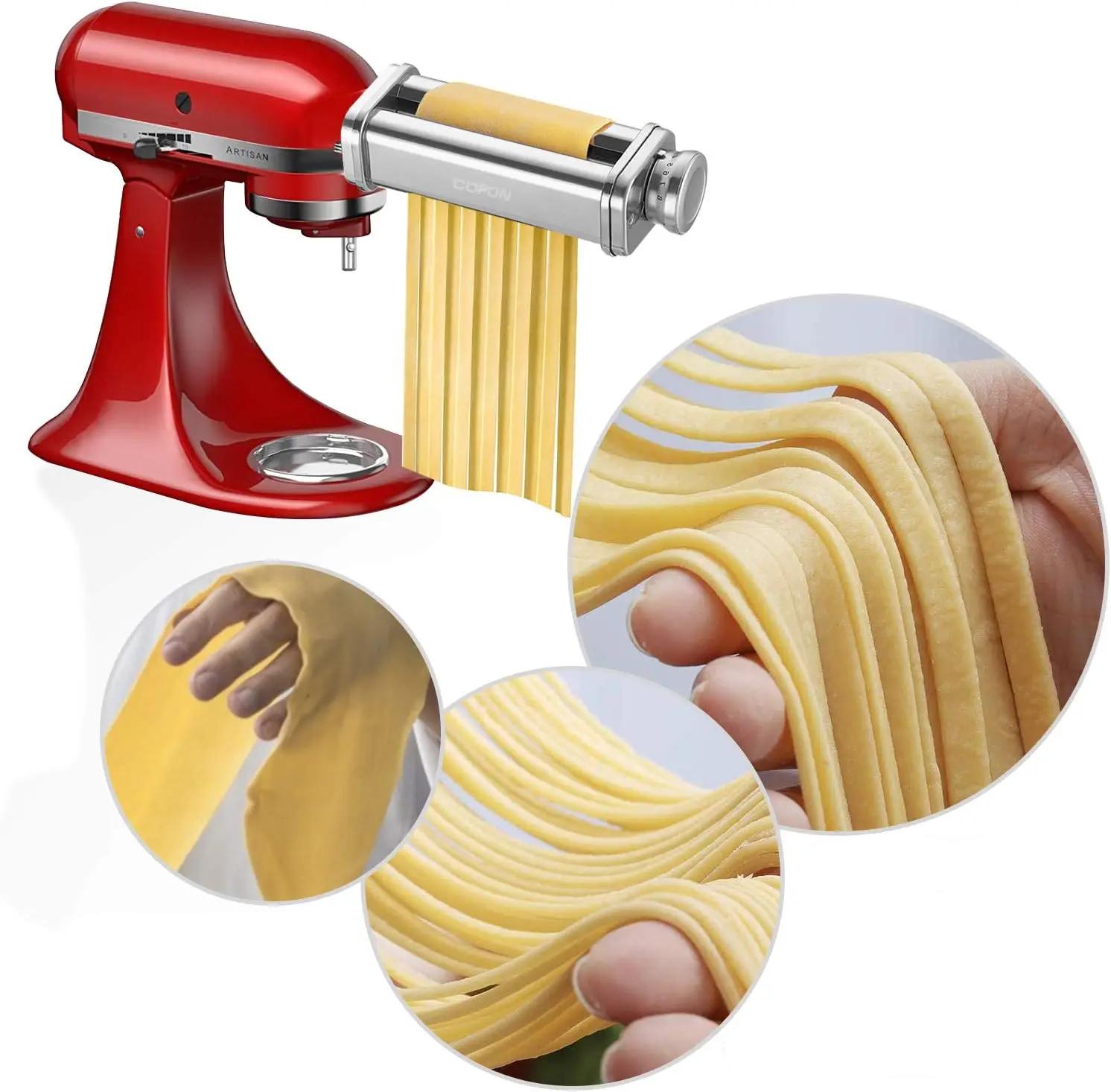 Pasta Attachment for KitchenAid Mixer, Pasta Sheet Roller, Spaghetti Fettuccine Cutter,Stainless Noodle Fit All Pasta Attachment for KitchenAid Mixer, Pasta Sheet Roller, Spaghetti Fettuccine Cutter,Stainless Noodle Fit All