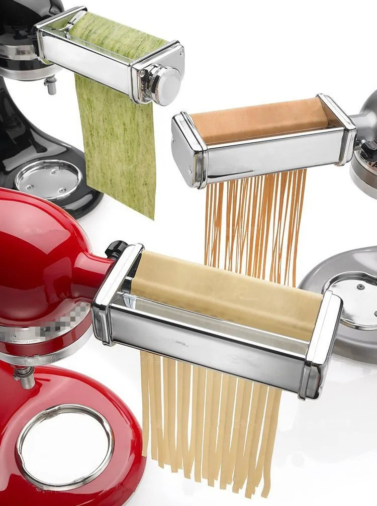 Pasta Attachment for KitchenAid Mixer, Pasta Sheet Roller, Spaghetti Fettuccine Cutter,Stainless Noodle Fit All