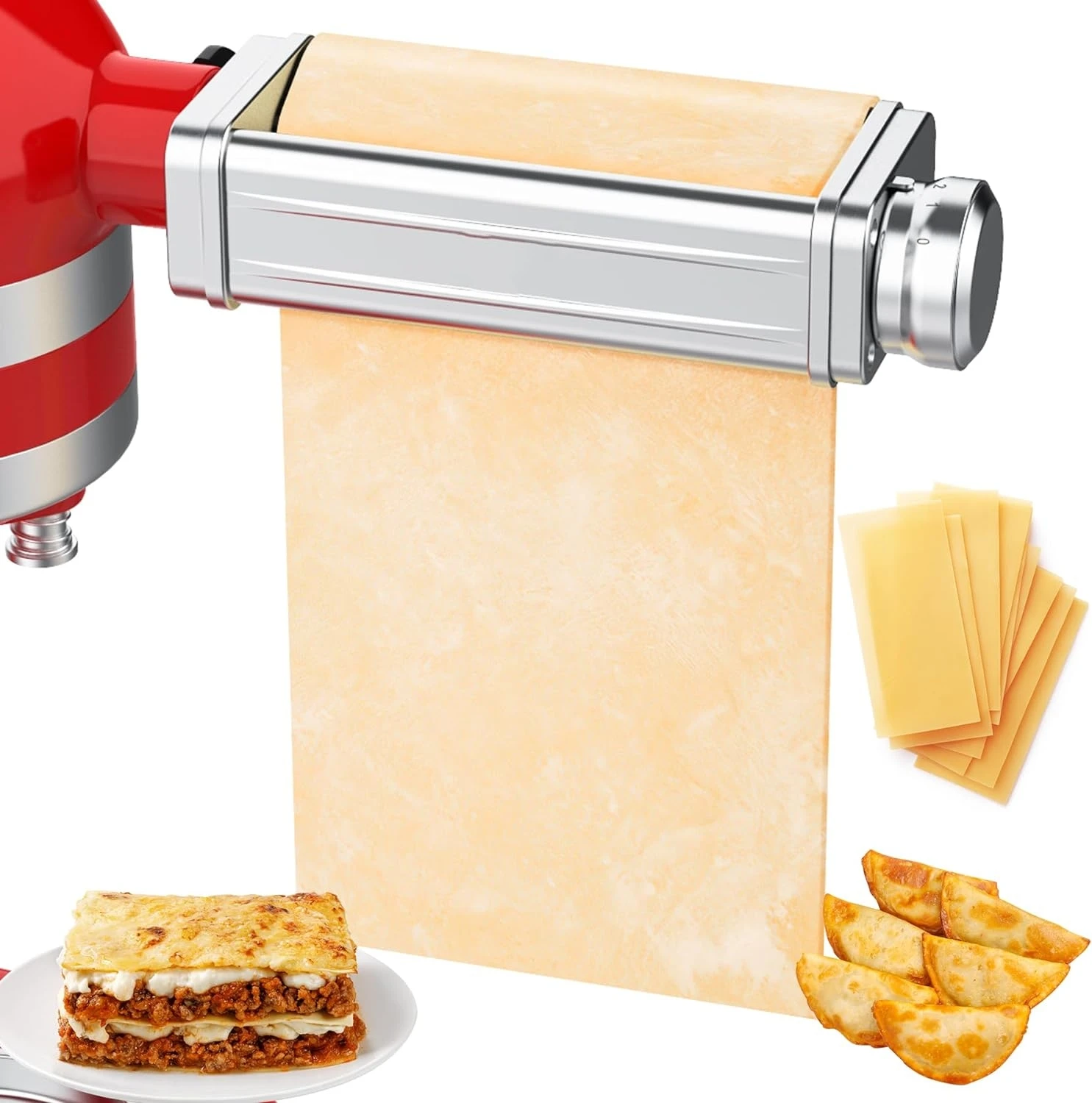 Pasta Attachment for KitchenAid Mixer, Pasta Sheet Roller, Spaghetti Fettuccine Cutter,Stainless Noodle Fit All