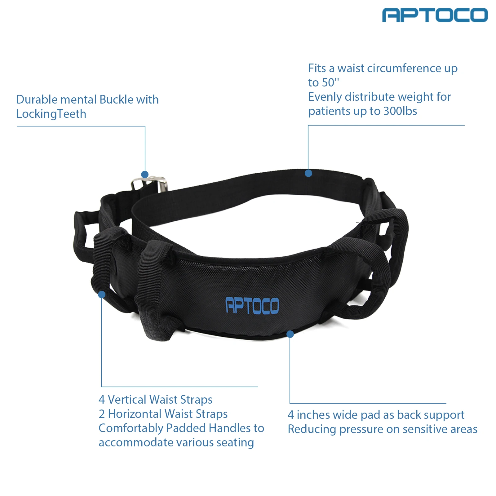 Patient Transfer Belt with 6 Handles