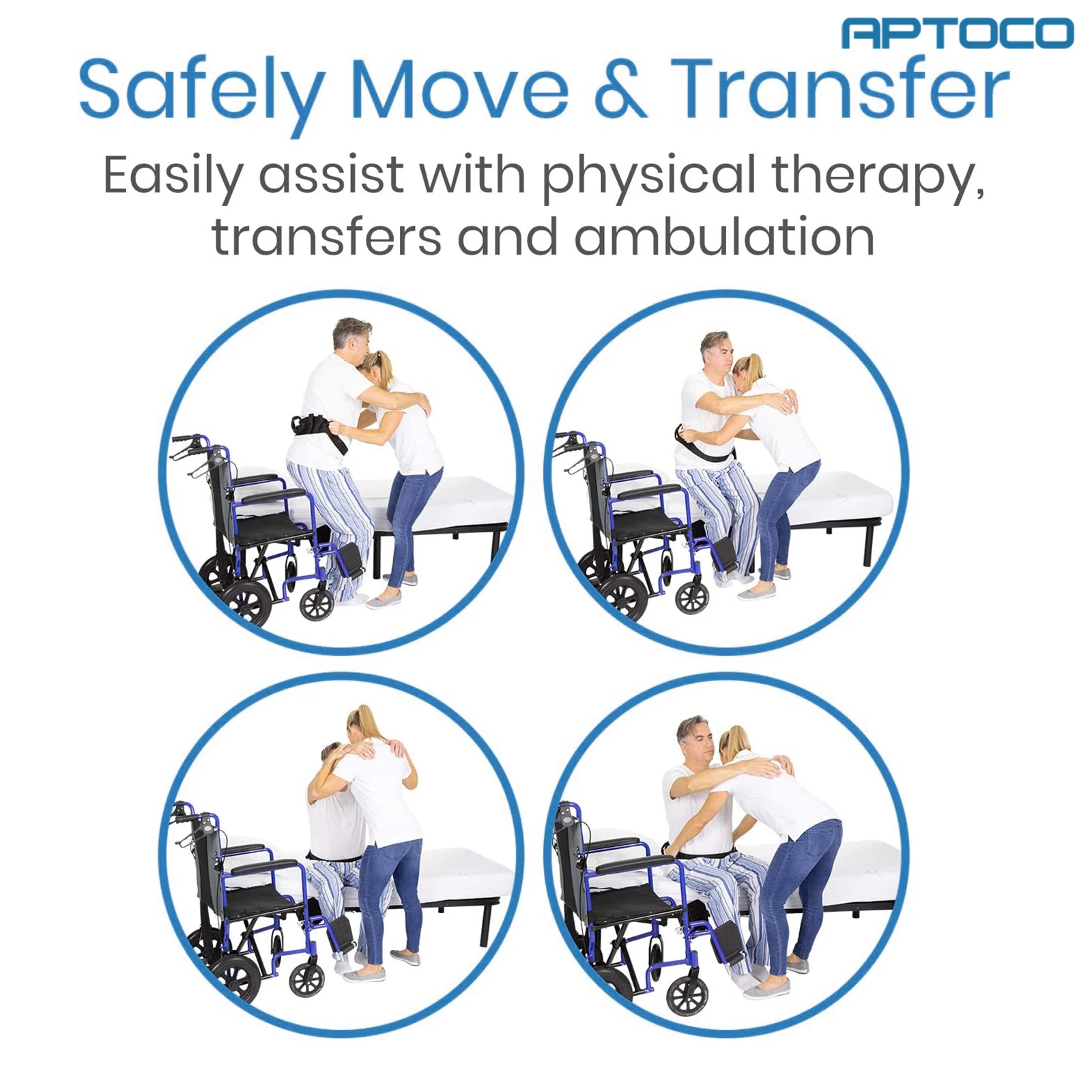Patient Transfer Belt with 6 Handles