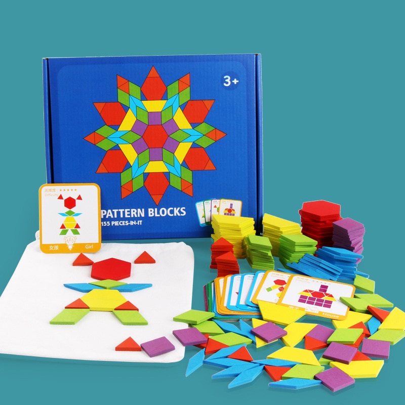 Pattern Blocks 155PCs Shape Puzzles Pattern Blocks 155PCs Shape Puzzles