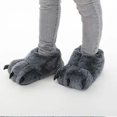 Paw Slippers Plush Footwear