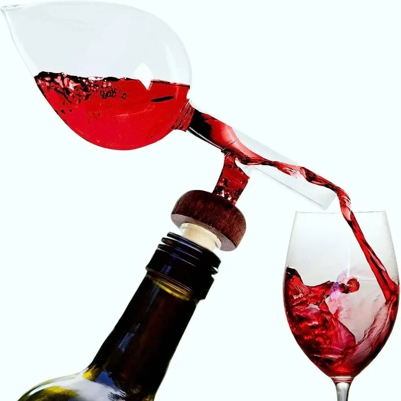Peach shaped Transparent Red Wine Aerator Portable Red Wine Bottle Pourer and Quick Decanter Spout Glass Sobering Device